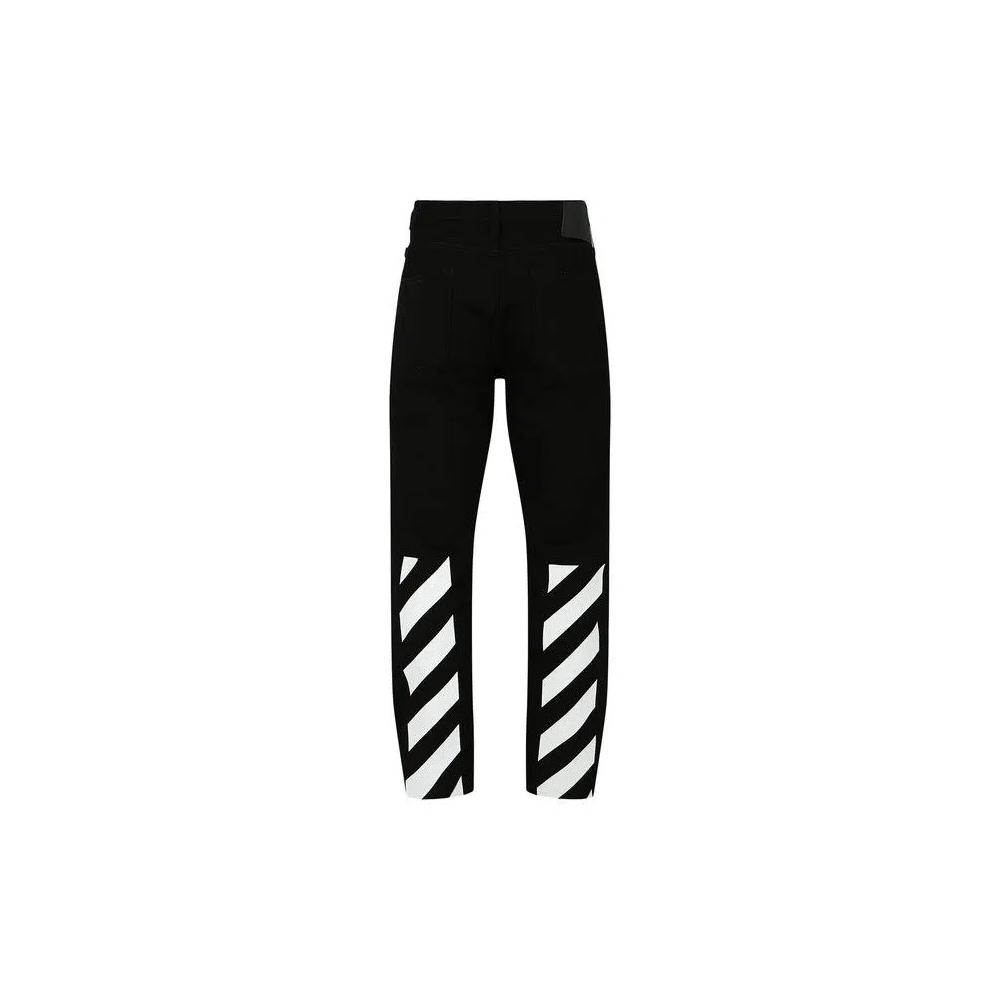 Off-White Diag Tab Slim Jeans «Черный/Белый» 2