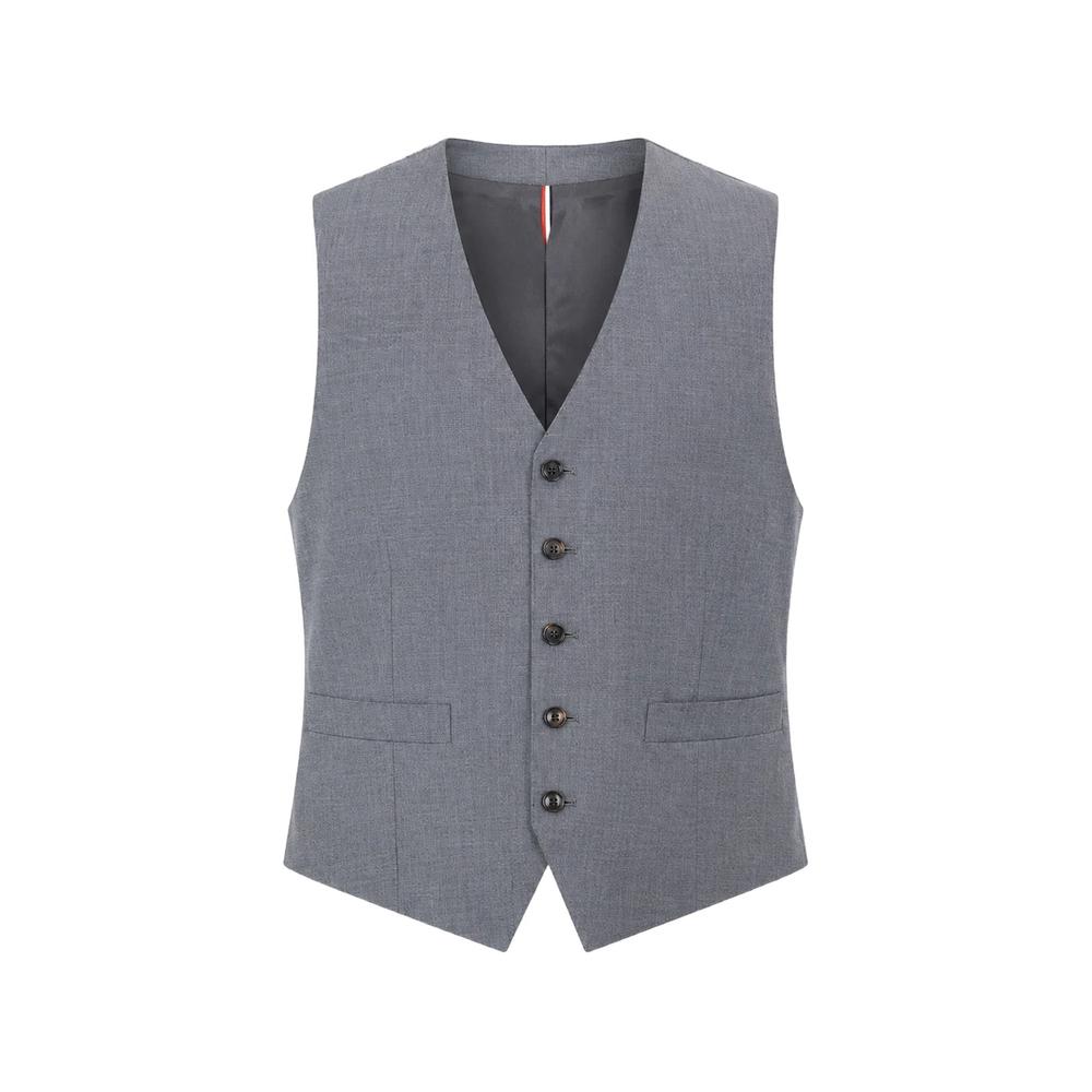 super 120's twill 5-button vest 1
