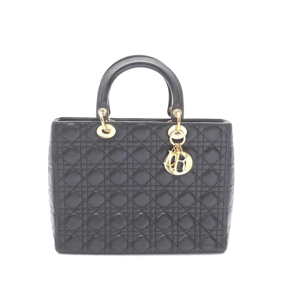 1990-2026 Large Lambskin Cannage Lady Dior satchel 1