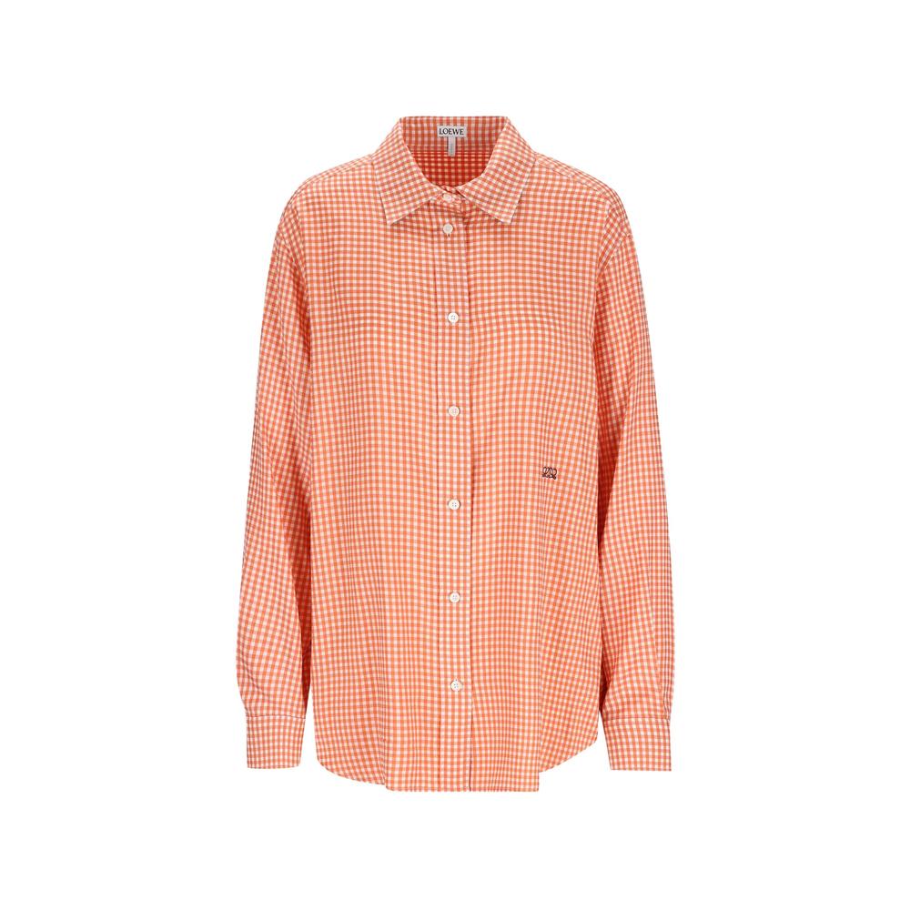 Anagram-embroidered micro-checked shirt 1