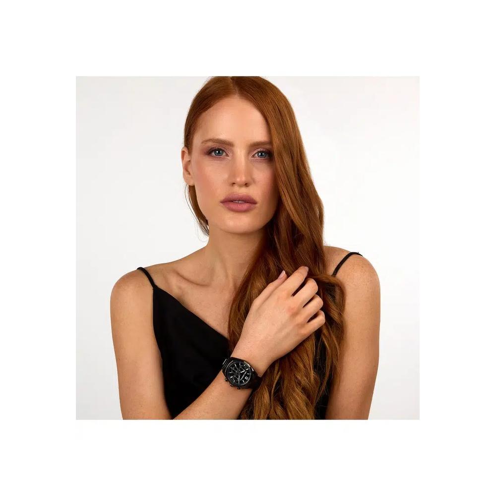 【2 года гарантии】KARL LAGERFELD 38 мм женские черные кварцевые часы Essential R0553101501 4