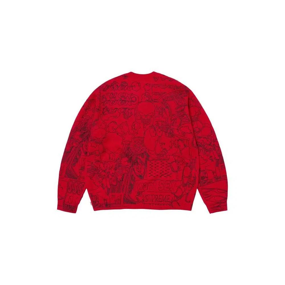 Свитеры Supreme Collage Вышитый свитер 'Red' 2