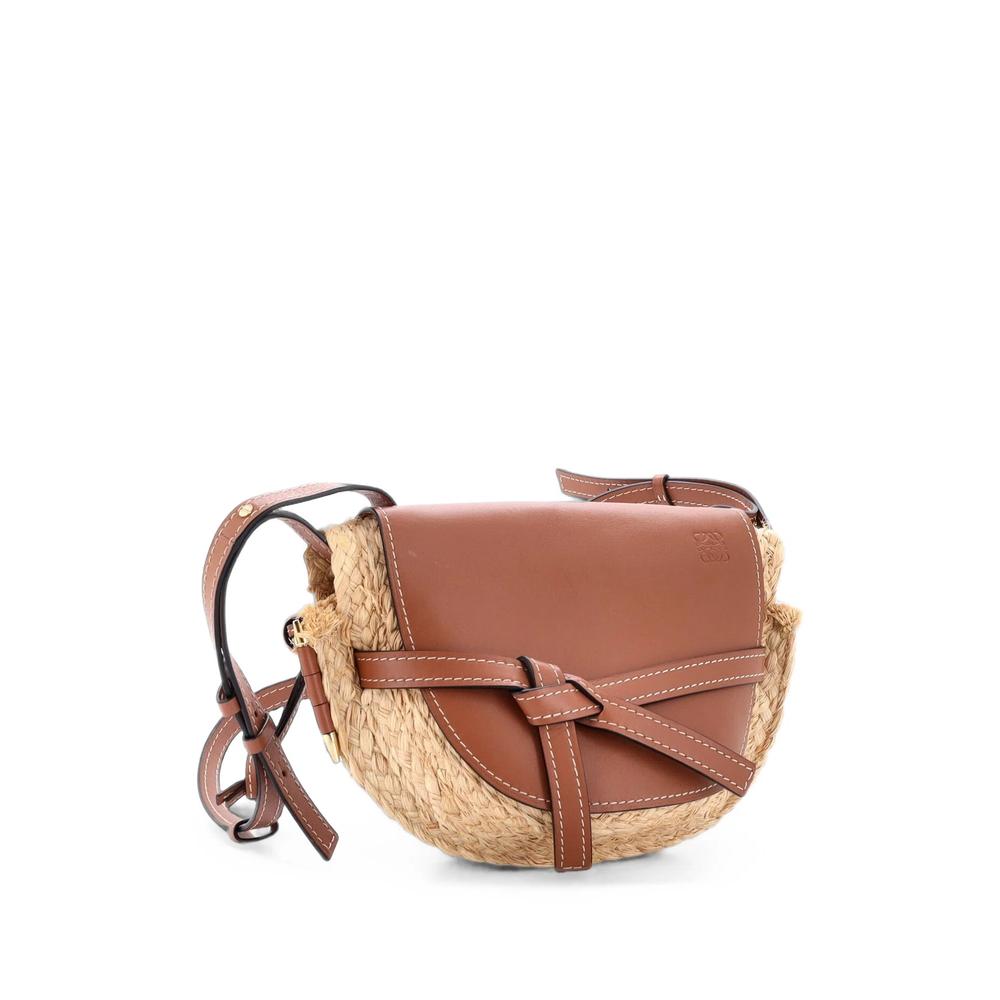 Gate Leather with Raffia Small shoulder bag 2