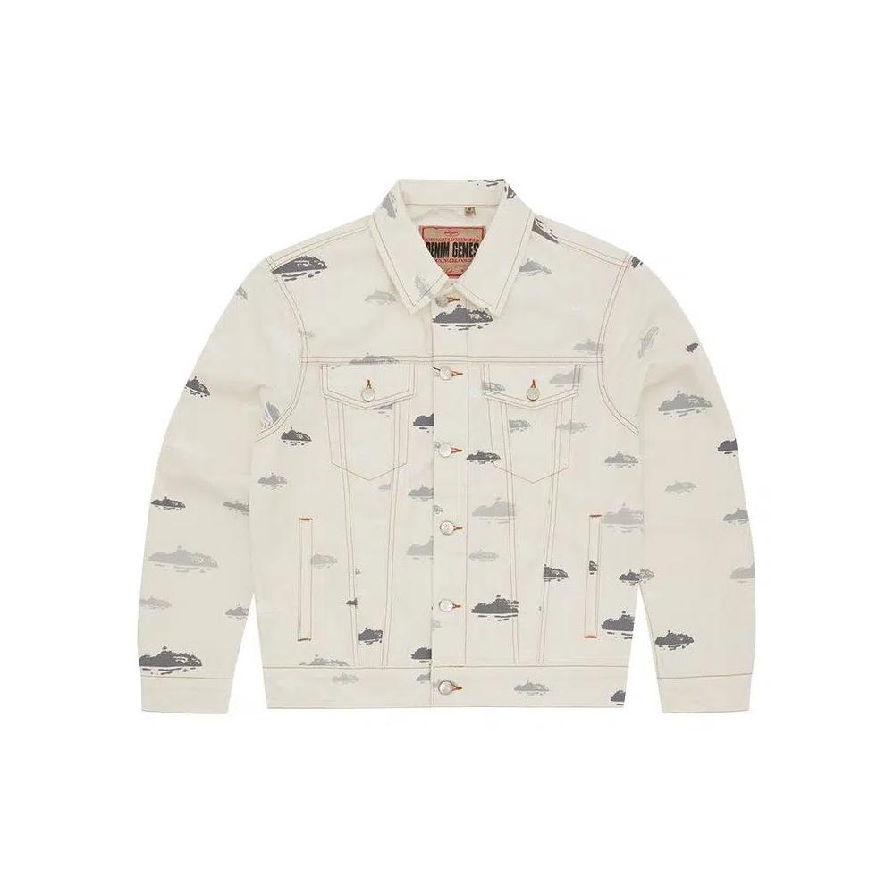Джинсовые куртки Corteiz Alcatraz Pattern Denim Jacket 'Белый' 1