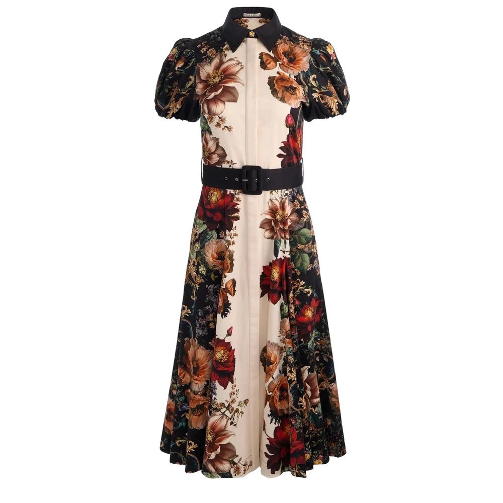 Henrietta floral-print belted A-line midi dress 2