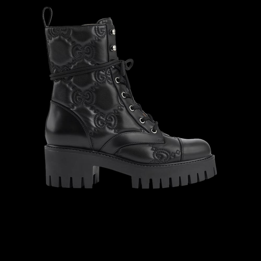 Ботинки Gucci Wmns GG Matelassé Lace Up Boot 'Black' 1