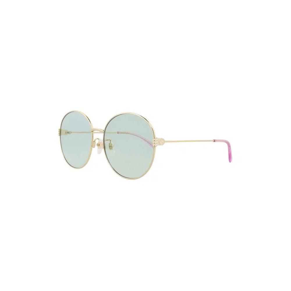 Очки Gucci Round-Frame Metal Sunglasses 'Gold Green' 2