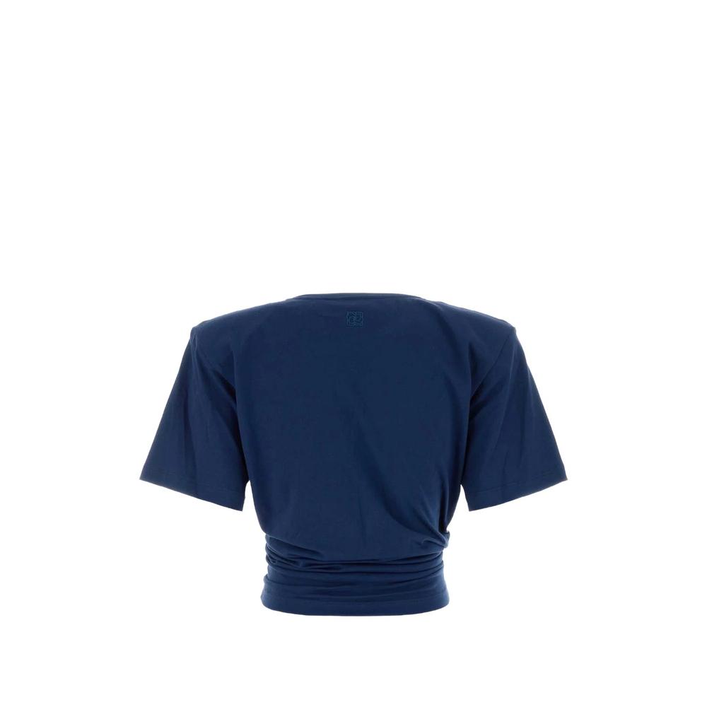 padded-shoulder knotted T-shirt 2