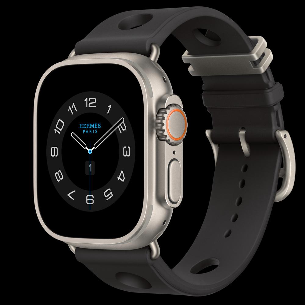 Apple Watch Hermès Ultra 4 49 мм, GPS + Cellular, титан, Natural, ремешок Noir Scub’H Diving 1