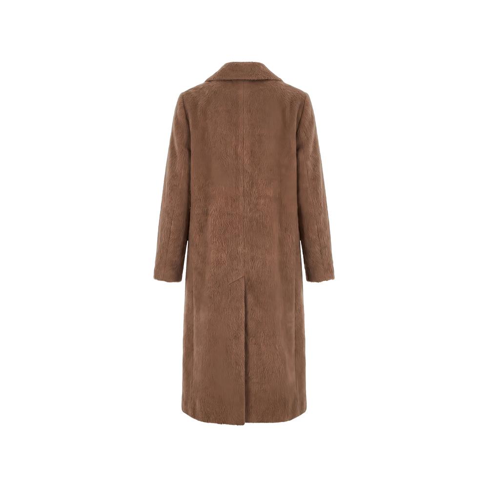 brushed single-breasted coat 2