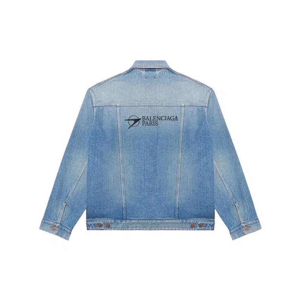 Джинсовые куртки Balenciaga Corporate Logo Denim Jacket 'Medium Vintage Indigo' 2