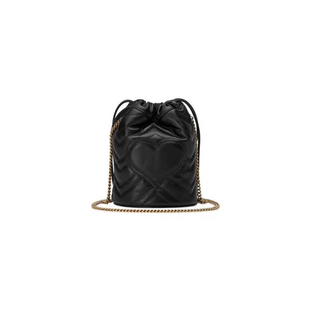 Ведерки Gucci GG Marmont Mini Bucket Bag «Black» 3