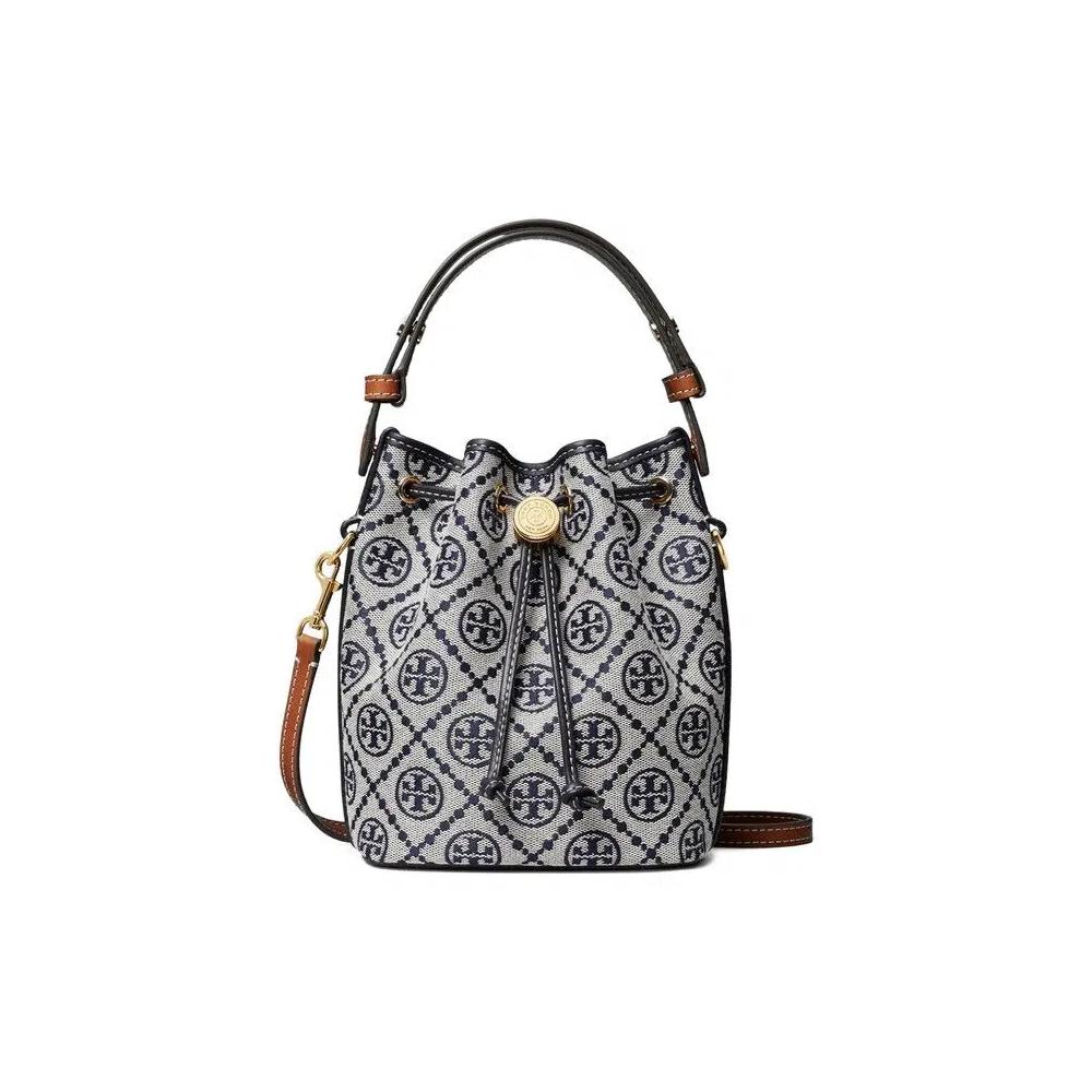 Сумки-ведра Tory Burch T Monogram Mini Bucket Bag 'Темно-синий' 1