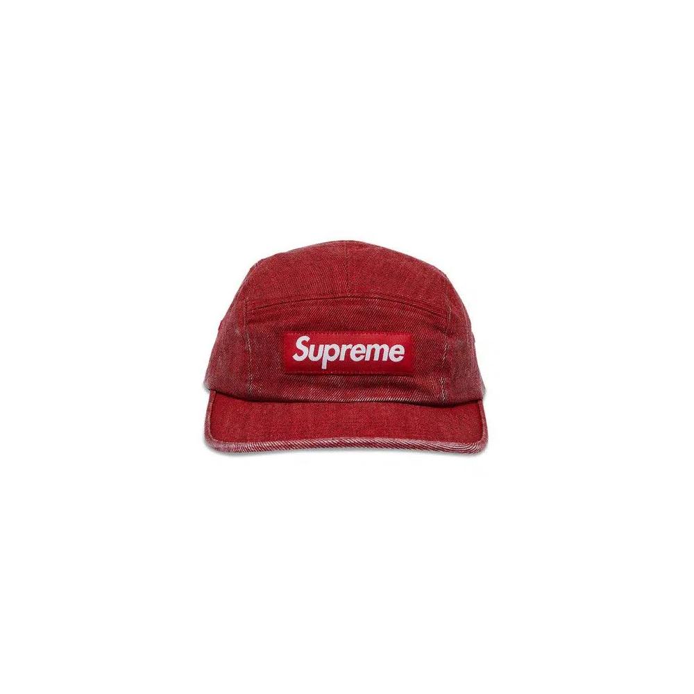 Кепки Supreme Coated Denim Camp Cap 'Red' 1