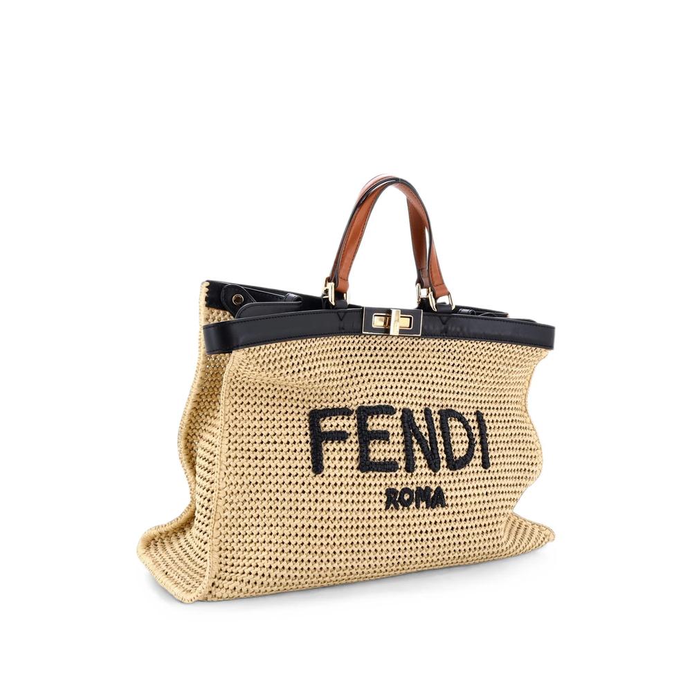 Peekaboo X- Raffia Medium tote bag 3