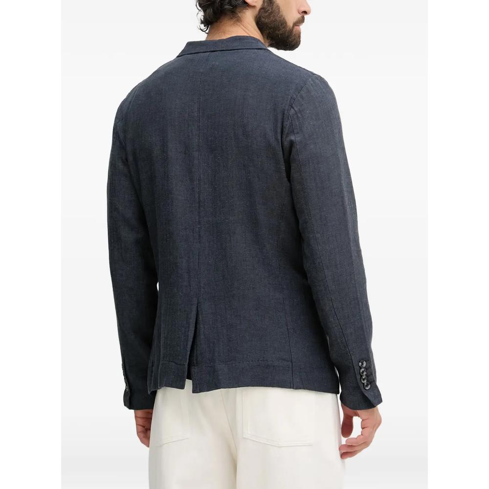 herringbone notched-lapel blazer 3