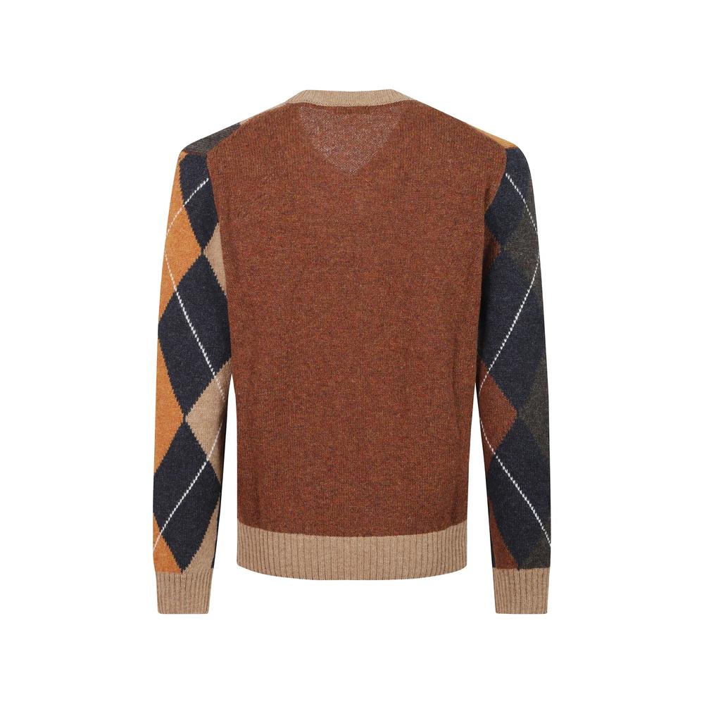 argyle-knit V-neck sweater 2