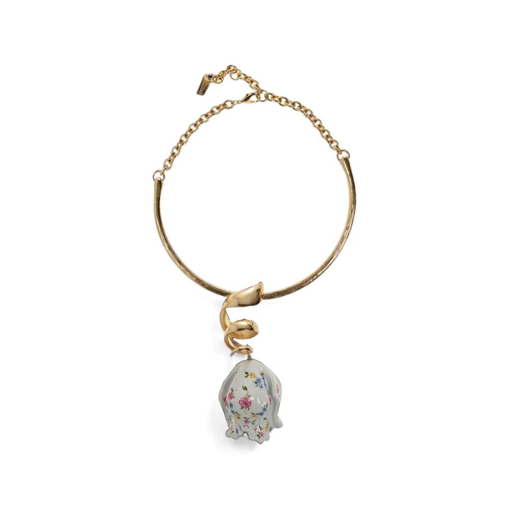 Bloomcraft floral-print ceramic necklace 1