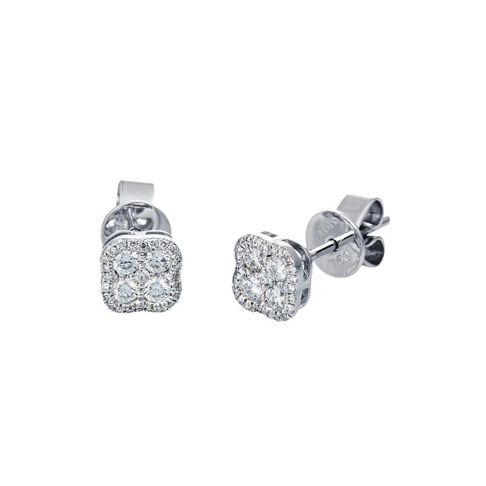 LITZ 18K Белое золото Бриллиантовая серьга AM-E47064 1