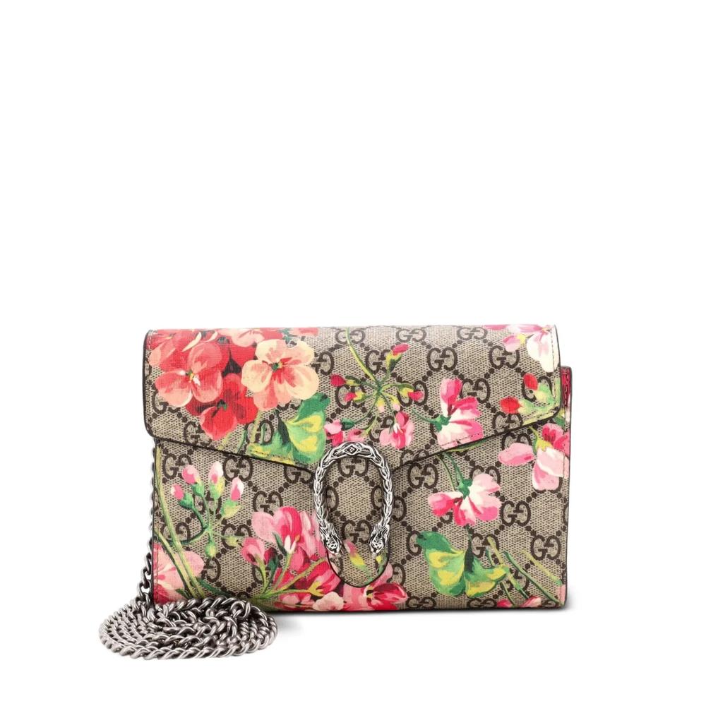Маленькая сумка через плечо Dionysus Chain Wallet Blooms Print GG Coated Canvas 1