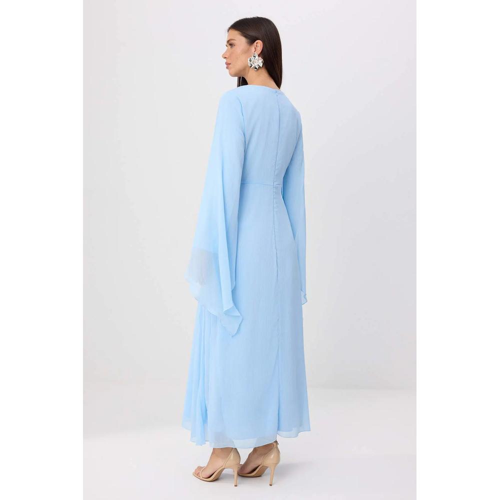Платье-хиджаб Light Blue Princess Sleeve Chiffon Maxi Woven Stylish Event Evening 4