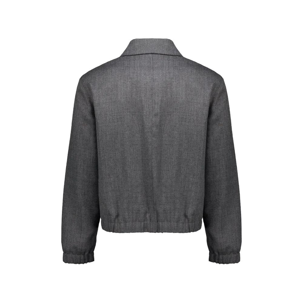 Grey wool padded jacket with Ami de Coeur 2