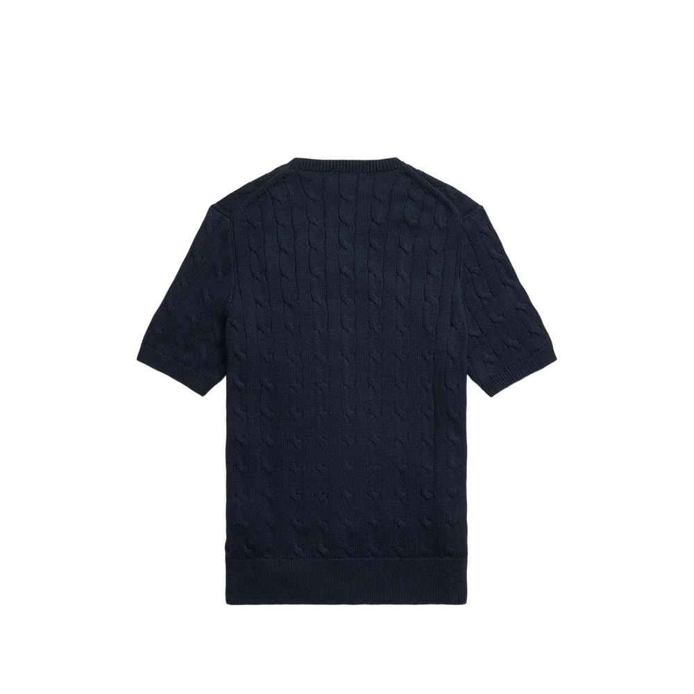 cable-knit short-sleeve sweater 2