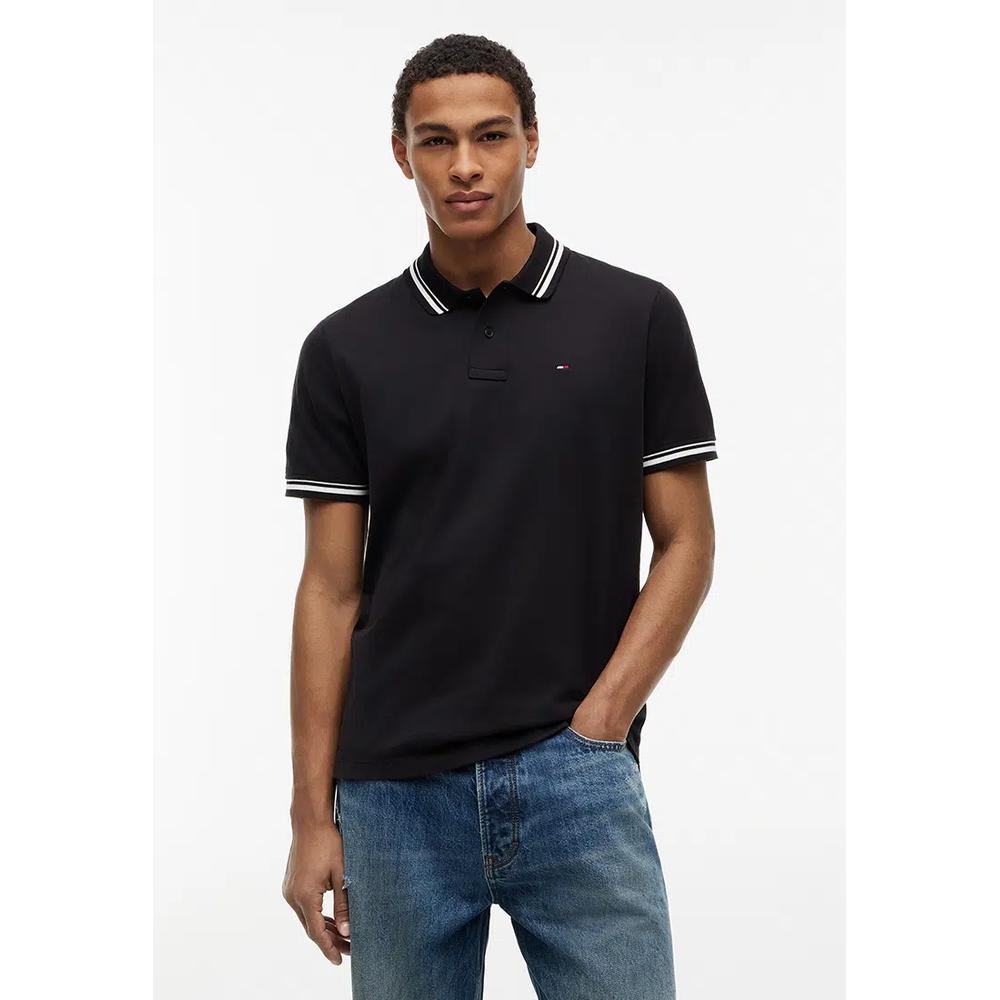 Поло с флагом и контрастной отделкой обычного кроя - Tommy Jeans 1