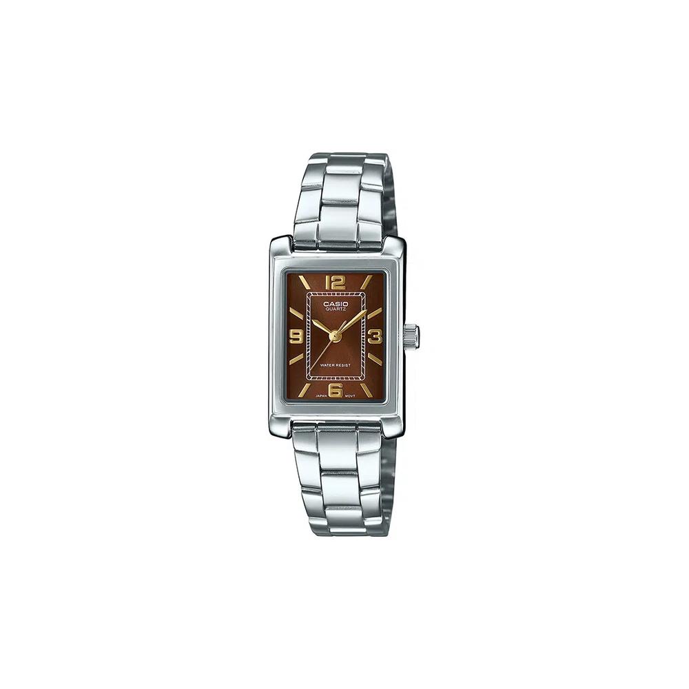 Женские аналоговые часы LTP-1234DD-5A Silver Stainless Steel Strap 1