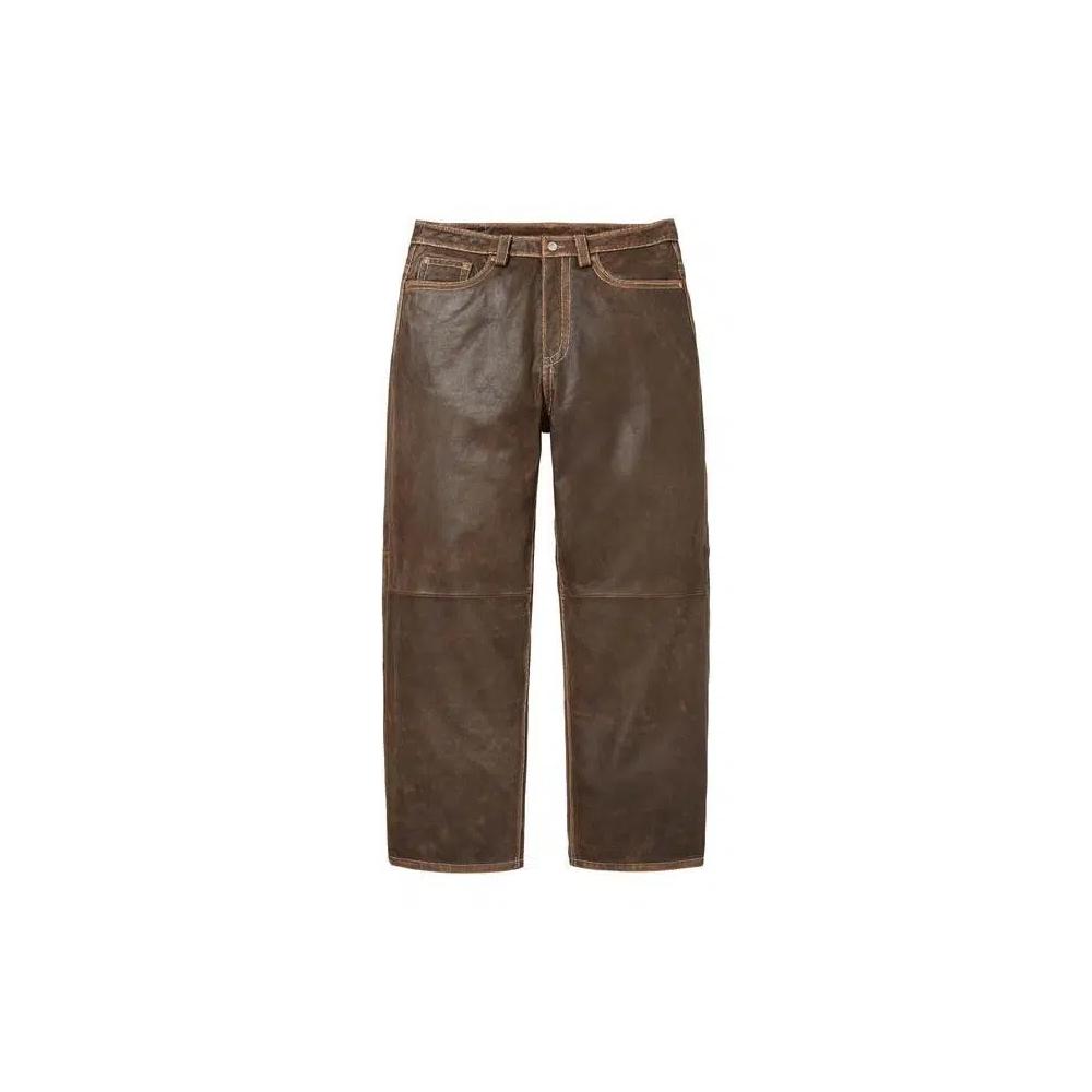 Кожаные брюки Supreme x True Religion Loose Fit Leather Pant 'Коричневый' 1