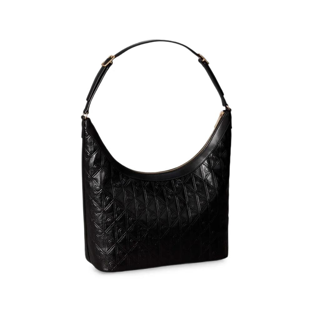 monogram-embossed hobo shoulder bag 2