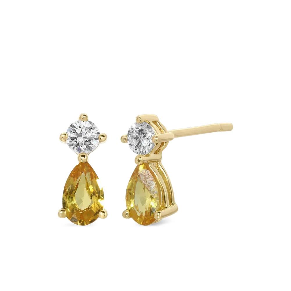Серьги Violet из желтого золота с сапфирами и бриллиантами 1