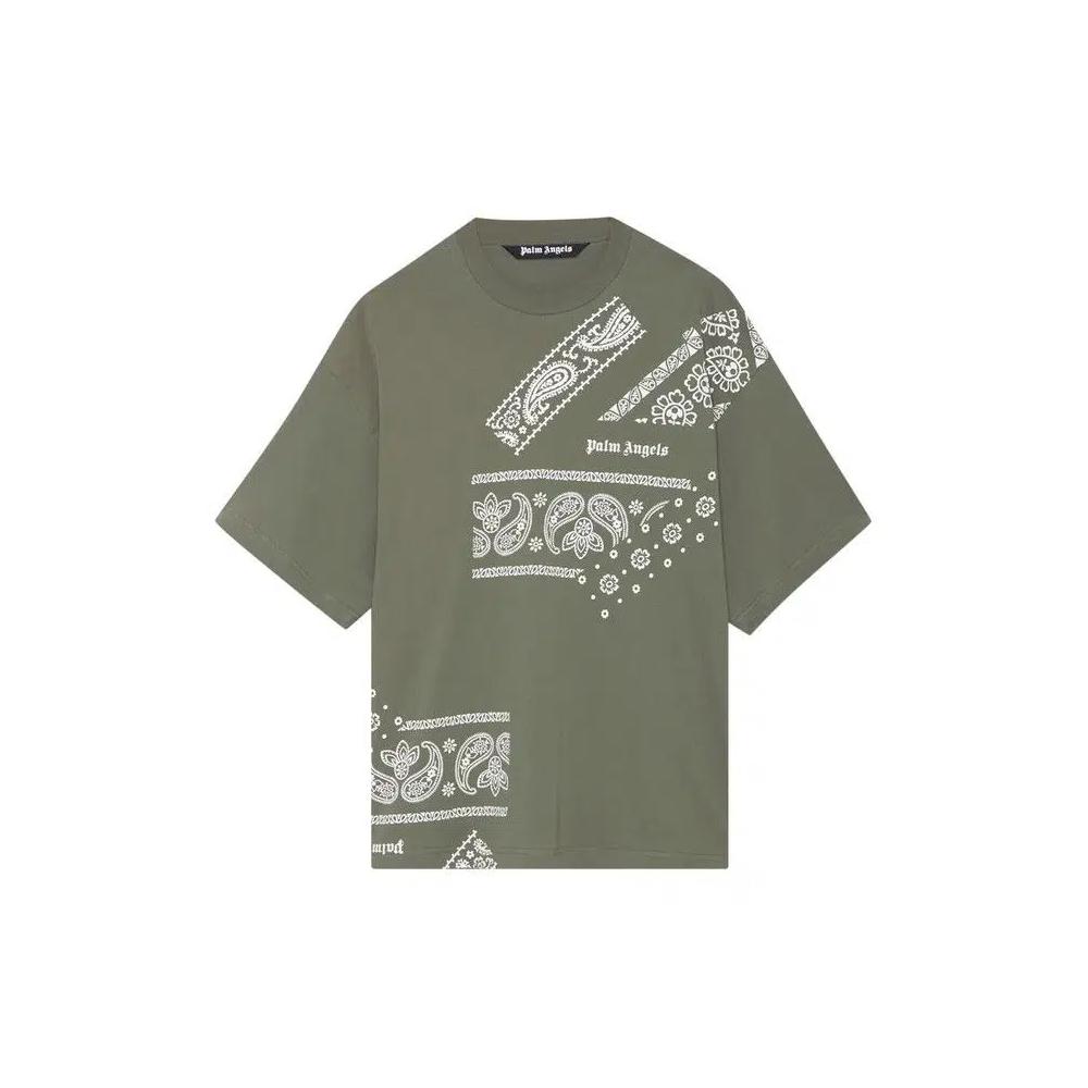 Футболки Palm Angels Bandana Print Tee 'Military/Light Grey' 1
