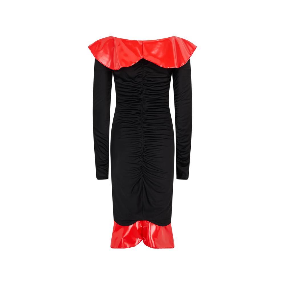 long-sleeve ruched midi dress 2