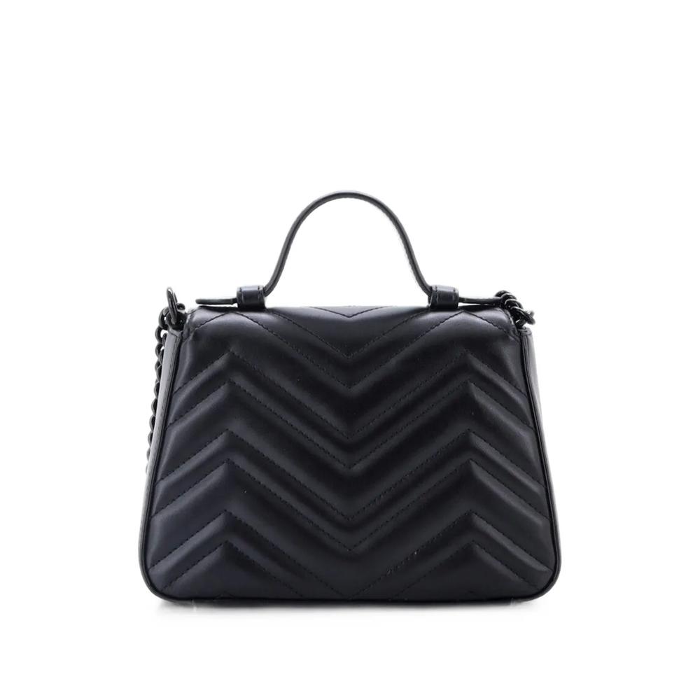 Маленькая стеганая сумка-сэтчел GG Marmont Monochrome Top Handle Flap 2