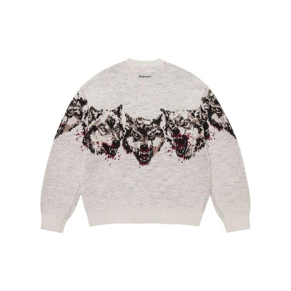 Свитера Supreme Wolves Sweater 'White' 2