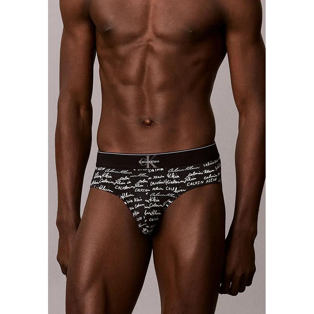 Графические микроволоконные трусы-слипы с монограммой - Calvin Klein Нижнее белье 1