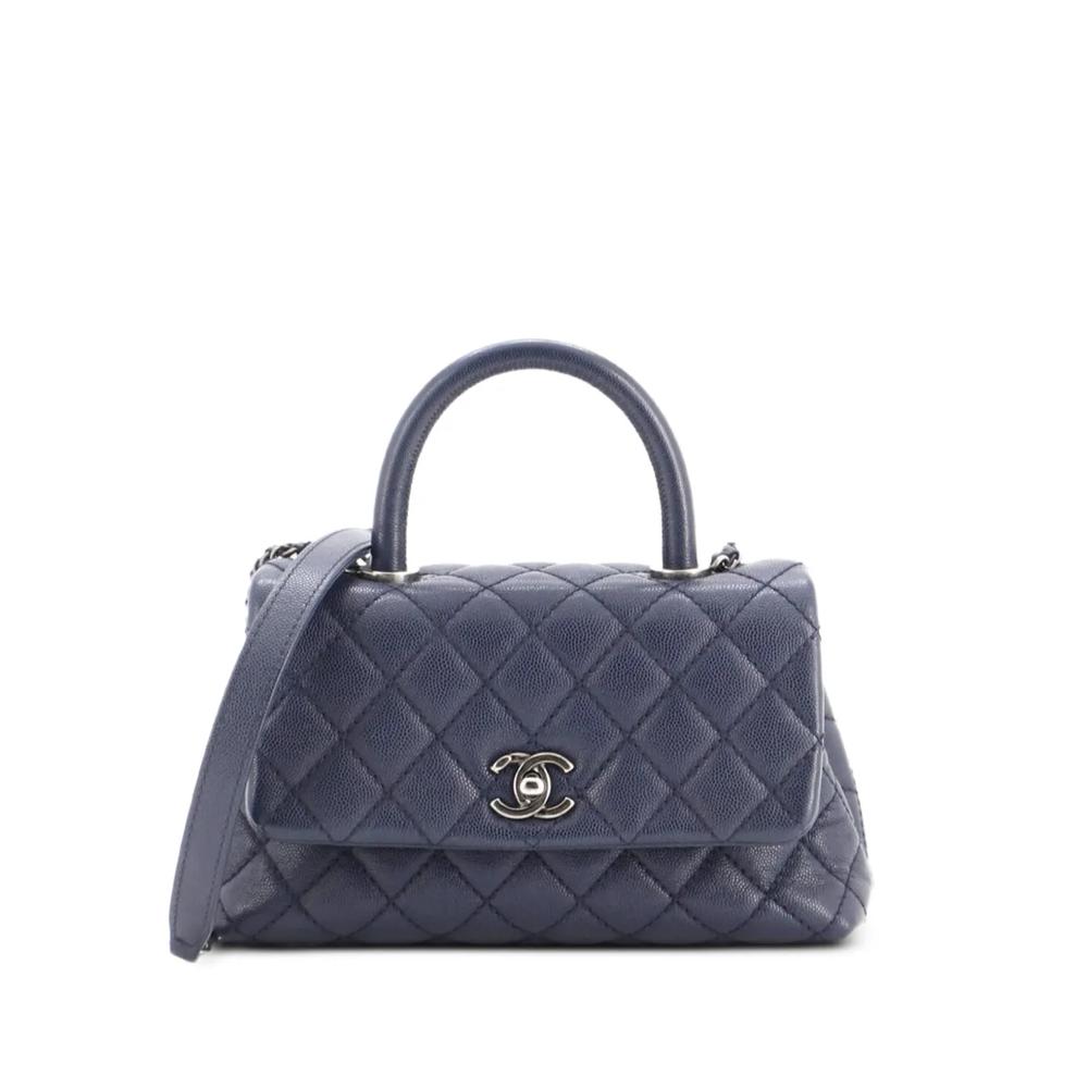 Маленькая сумка-сэтчел Coco Top Handle Bag Quilted Caviar 1