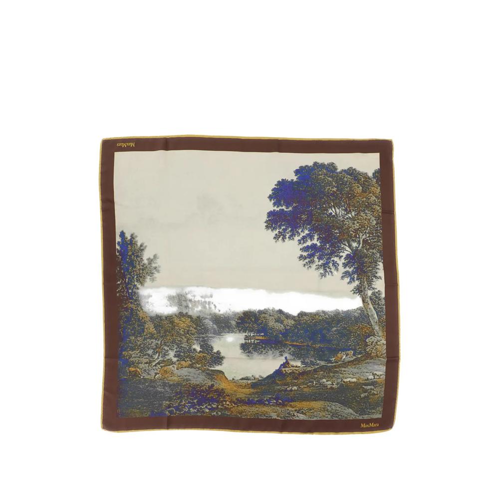 landscape-print silk scarf 1