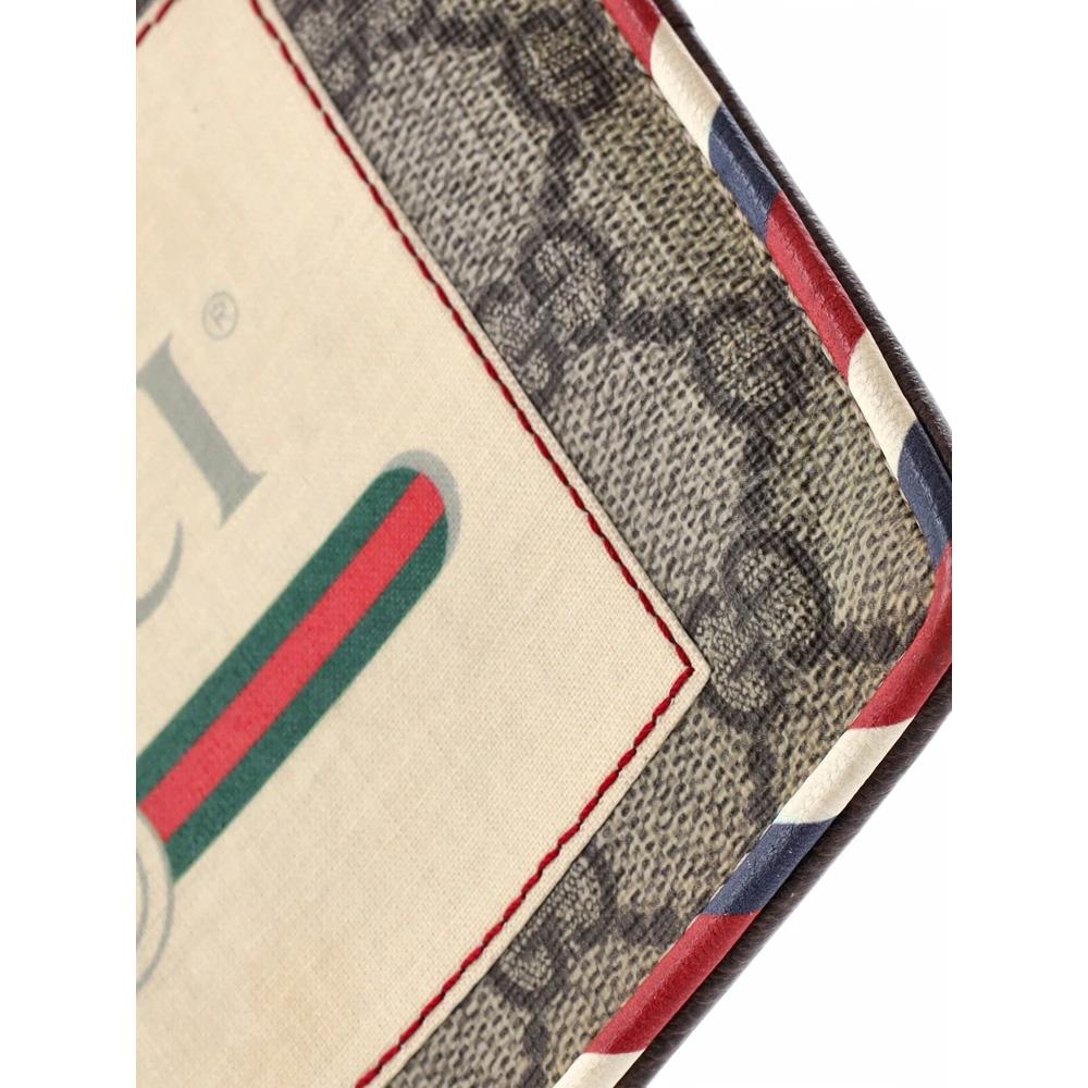 Courrier Pouch GG Coated Canvas with Applique clutch bag 5