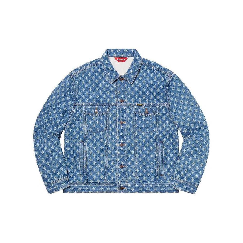 Джинсовые куртки Supreme Hole Punch Denim Trucker Jacket 'Blue' 1
