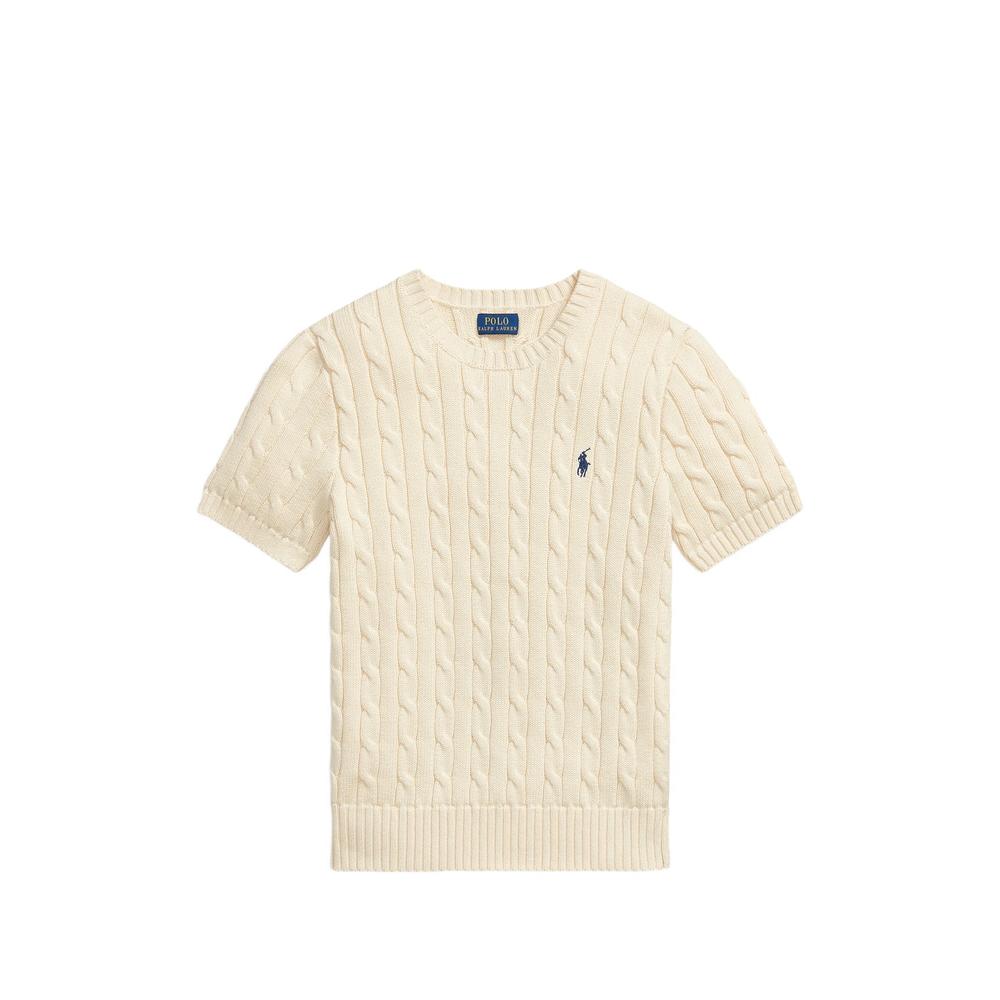 cable-knit short-sleeve T-shirt 1