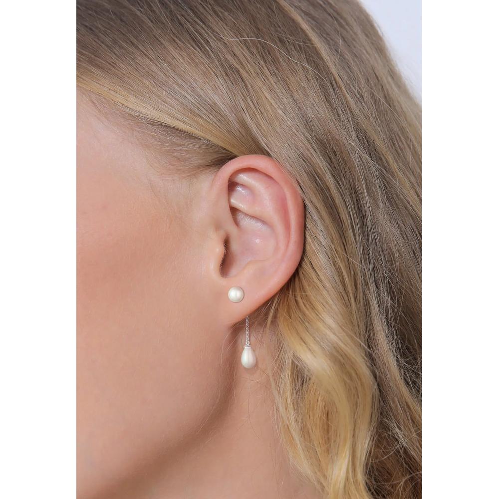 Серьги-каффы с жемчугом Swarovski® – серебро 925 5