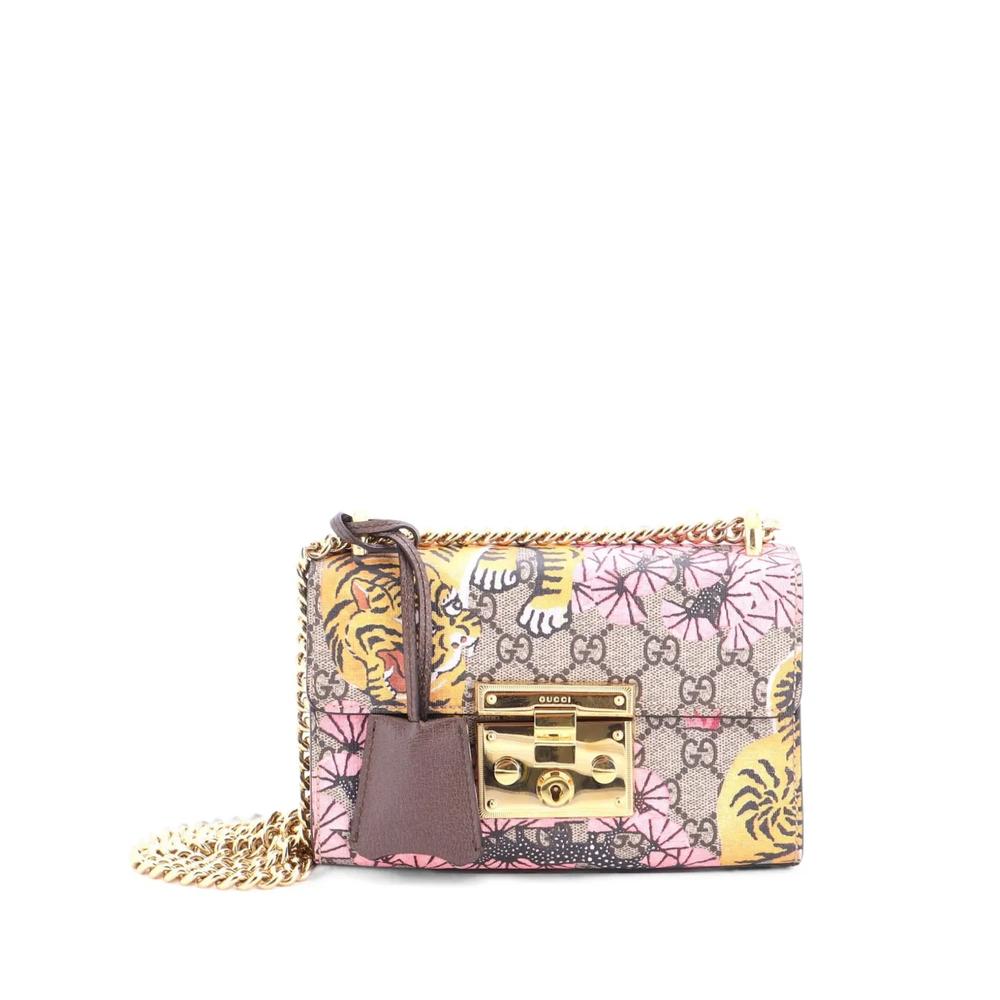 Маленькая сумка на плечо Padlock Bengal из канваса с узором GG и принтом 1