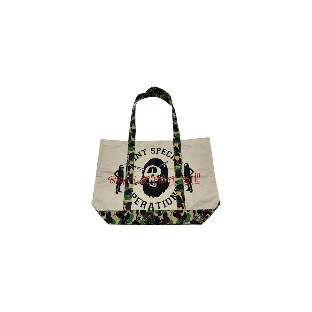Сумки-шоперы BAPE x Stussy Survival Of The Fittest Tote Bag 'Beige' 2