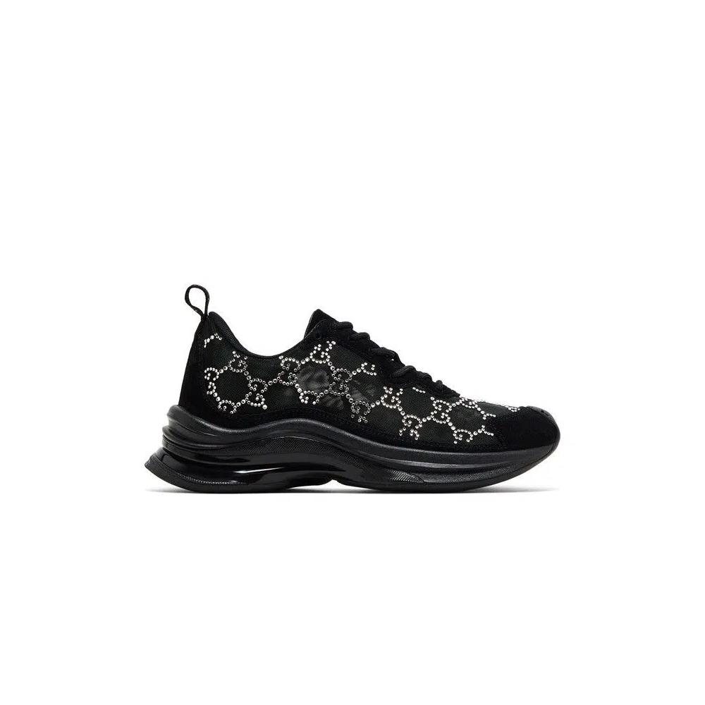 Кроссовки Gucci Wmns Run Sneaker 'GG Crystal - Black' 1