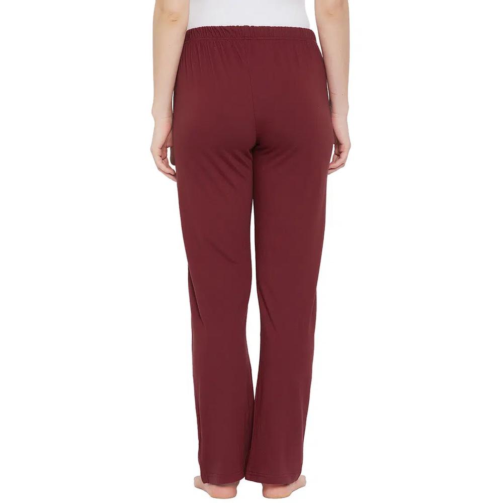 Clovia Chic Basic Пижама бордовая, с высоким содержанием хлопка 5
