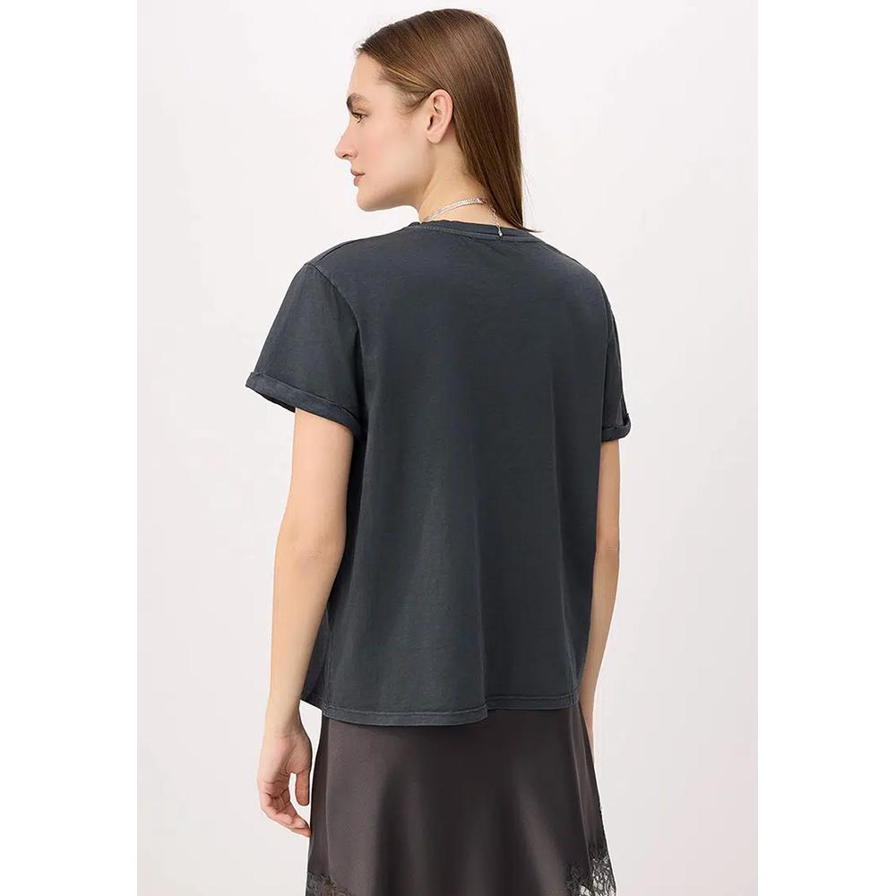 Футболка с принтом Anthracite Slogan Regular/Normal Fit с коротким рукавом, 1% хлопок, трикотажная, Twoss26Ts233 2