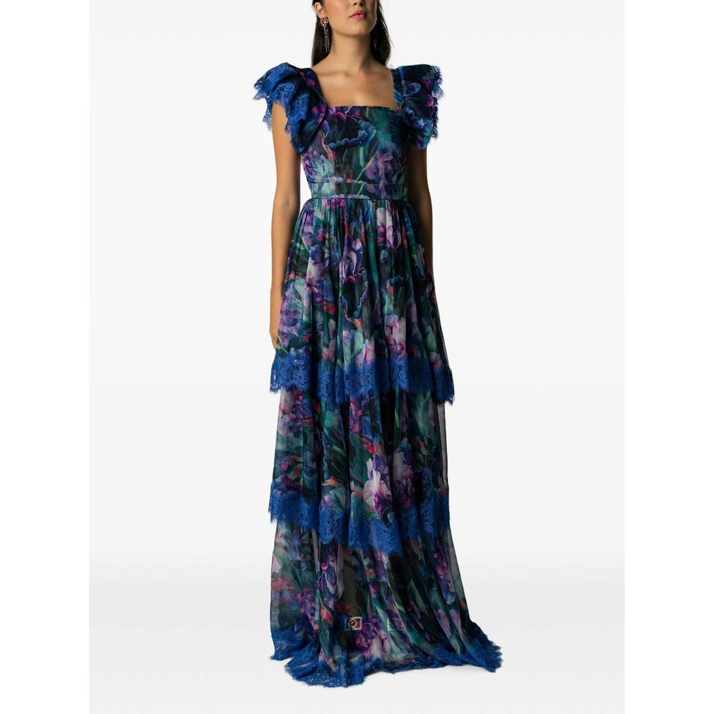 Celestine floral-print lace-trim maxi dress 1