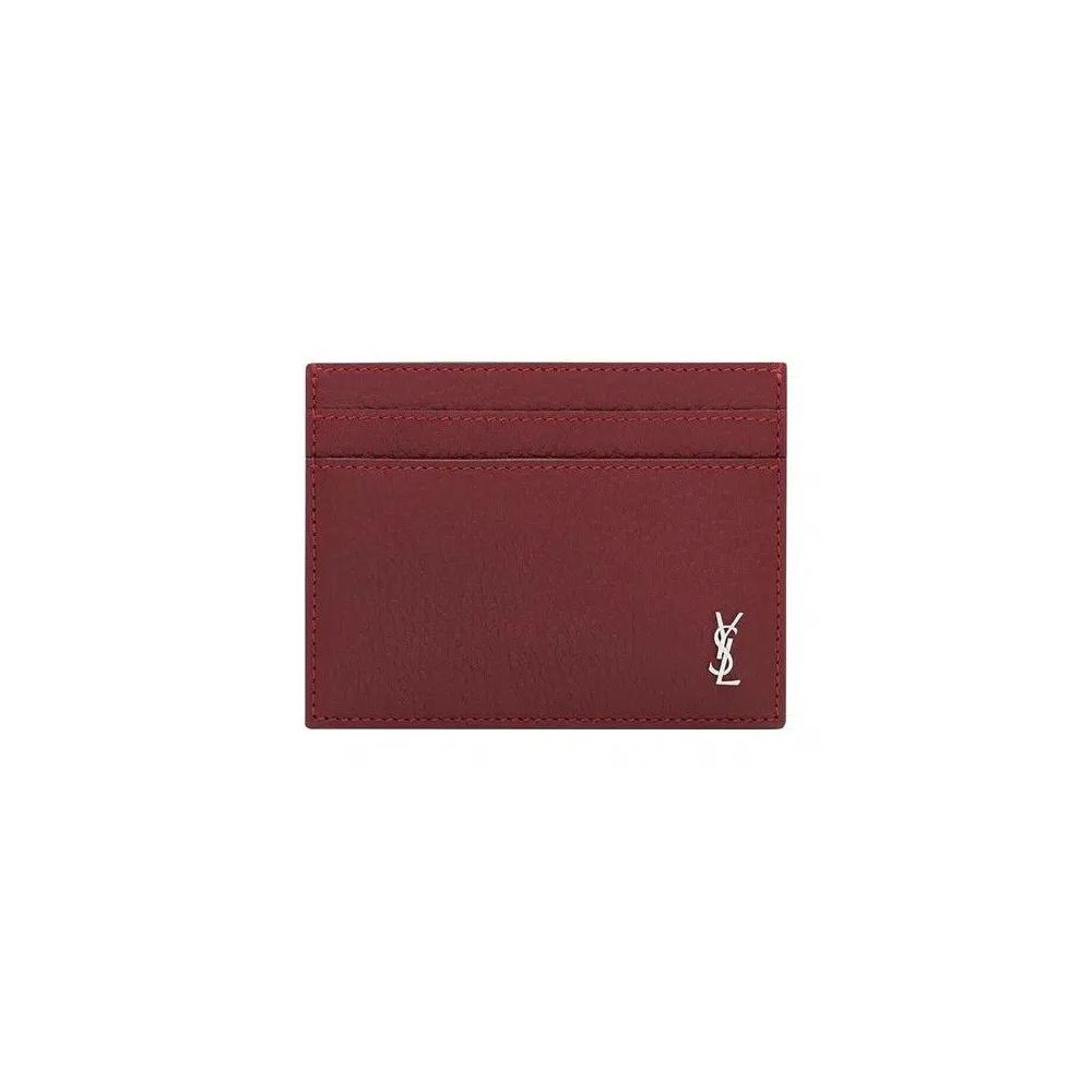 Кардхолдеры Saint Laurent Кожаный кардхолдер 'Bordeaux' 1